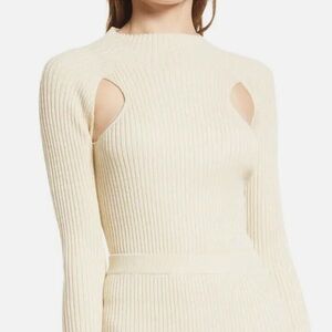 Open Edit Sparkle Cutout Sweater - Ivory - WORN ONCE